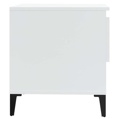 vidaXL Side Tables 2 pcs High Gloss White 50x46x50 cm Engineered Wood