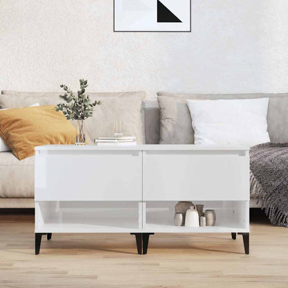 vidaXL Side Tables 2 pcs High Gloss White 50x46x50 cm Engineered Wood