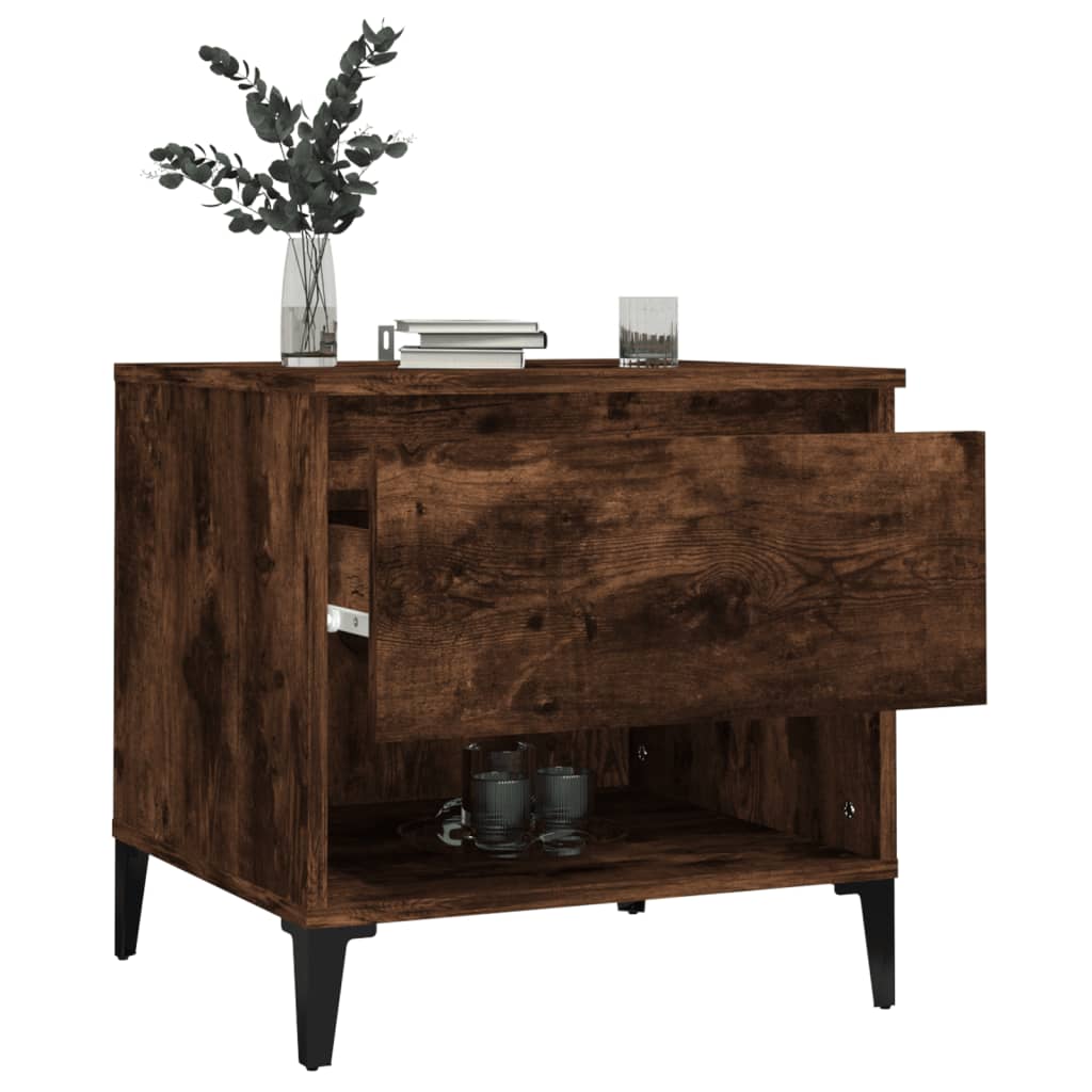 vidaXL Side Table Smoked Oak 50x46x50 cm Engineered Wood