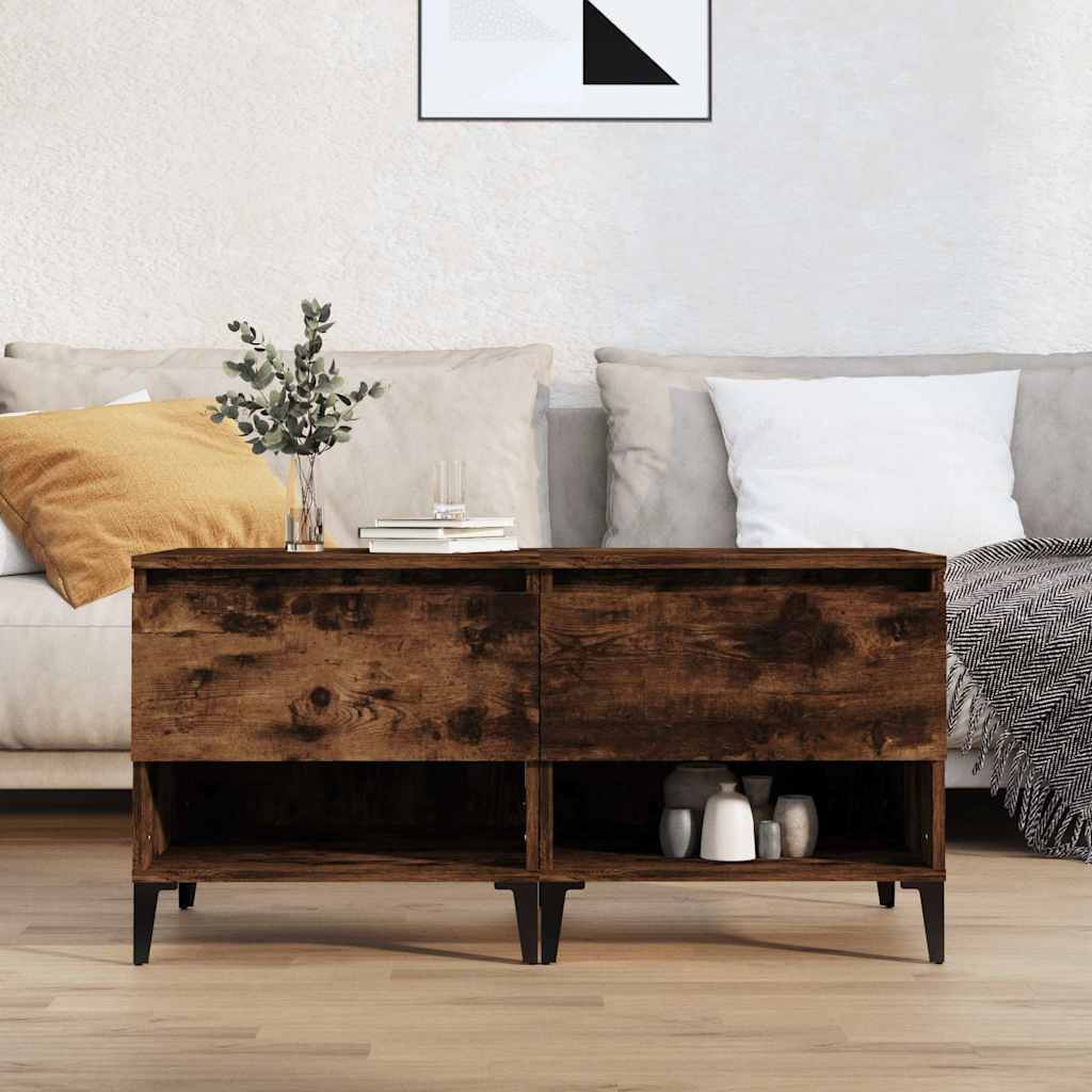 vidaXL Side Tables 2 pcs Smoked Oak 50x46x50 cm Engineered Wood