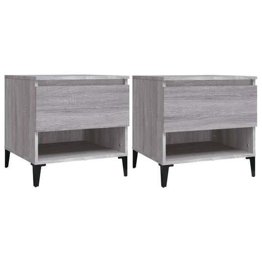 vidaXL Side Tables 2 pcs Grey Sonoma 50x46x50 cm Engineered Wood
