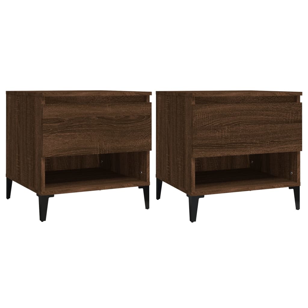 vidaXL Side Tables 2 pcs Brown Oak 50x46x50 cm Engineered Wood