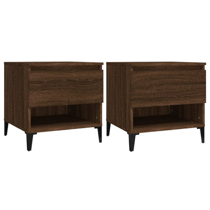 vidaXL Side Tables 2 pcs Brown Oak 50x46x50 cm Engineered Wood
