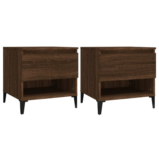 vidaXL Side Tables 2 pcs Brown Oak 50x46x50 cm Engineered Wood