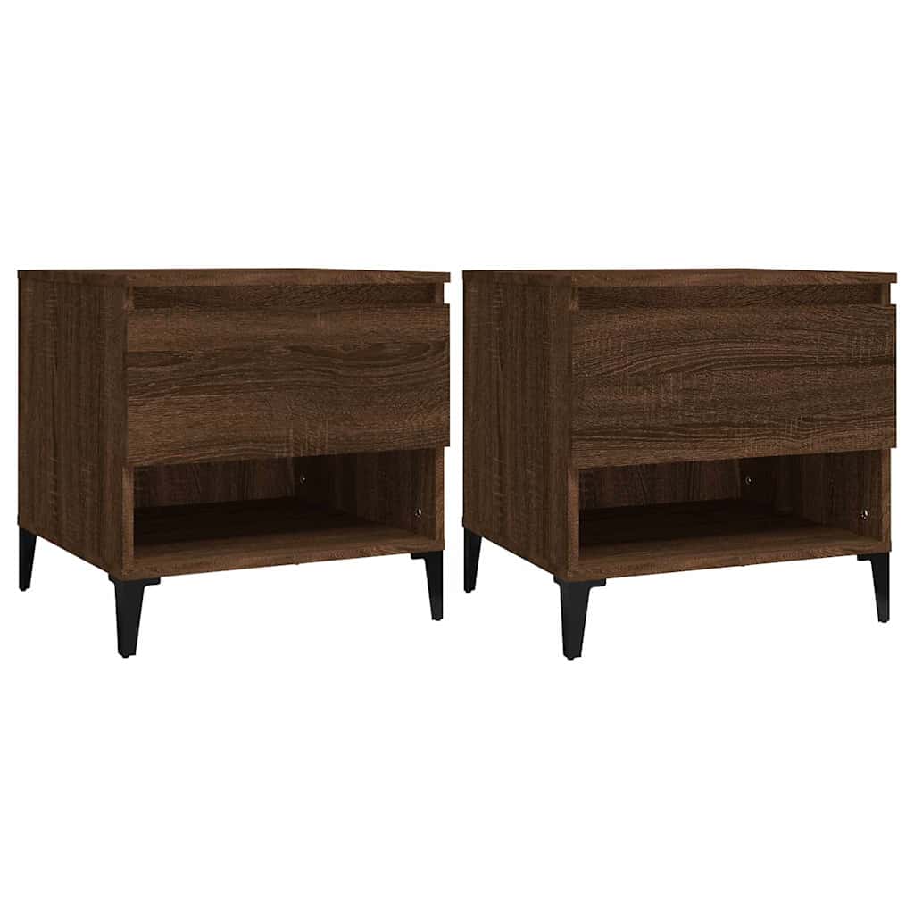 vidaXL Side Tables 2 pcs Brown Oak 50x46x50 cm Engineered Wood
