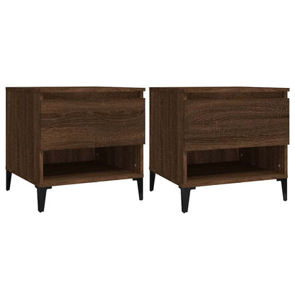 vidaXL Side Tables 2 pcs Brown Oak 50x46x50 cm Engineered Wood