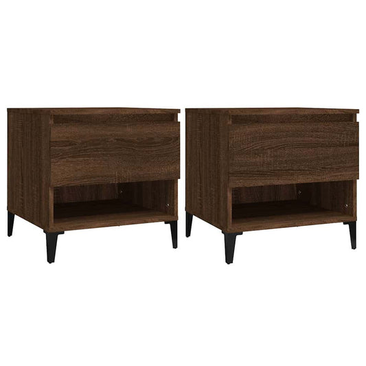 vidaXL Side Tables 2 pcs Brown Oak 50x46x50 cm Engineered Wood