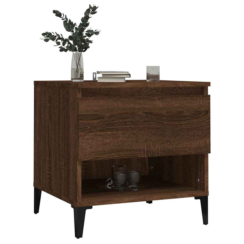 vidaXL Side Tables 2 pcs Brown Oak 50x46x50 cm Engineered Wood