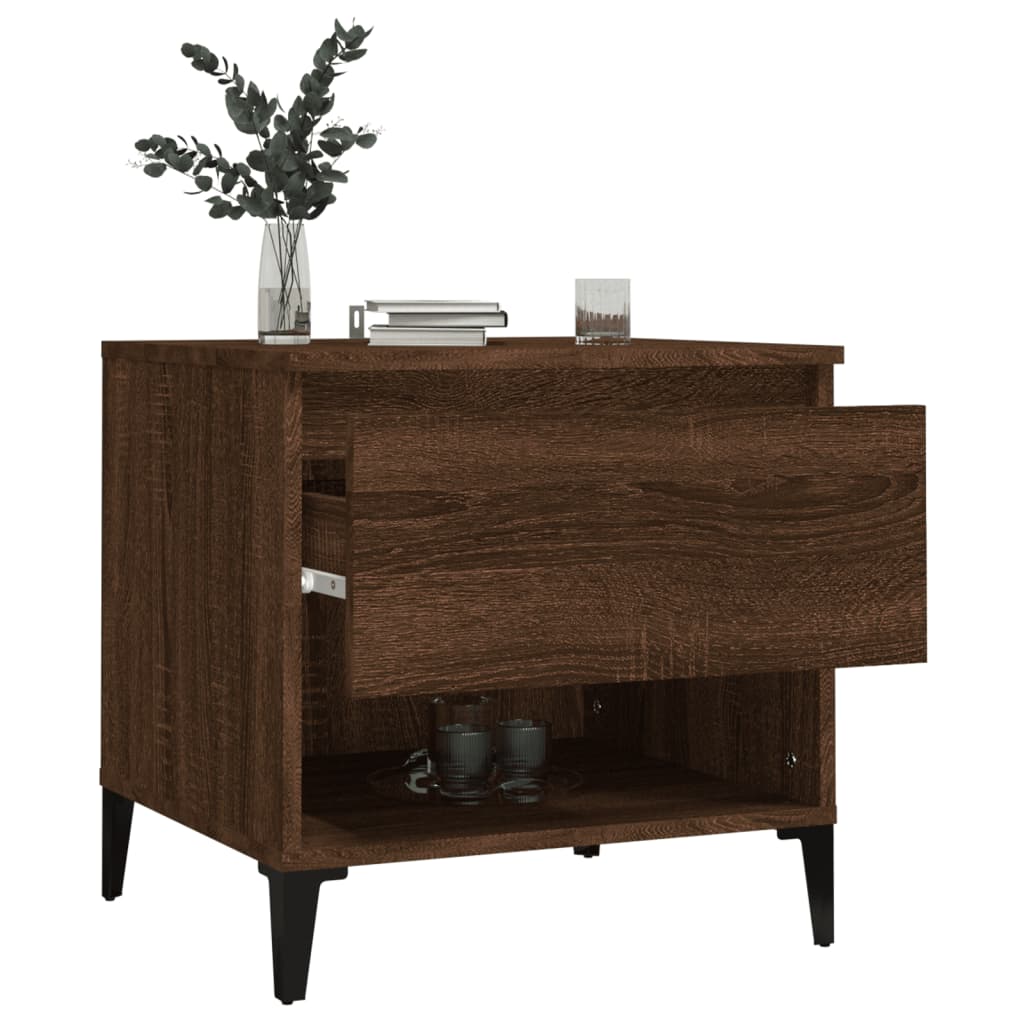 vidaXL Side Tables 2 pcs Brown Oak 50x46x50 cm Engineered Wood