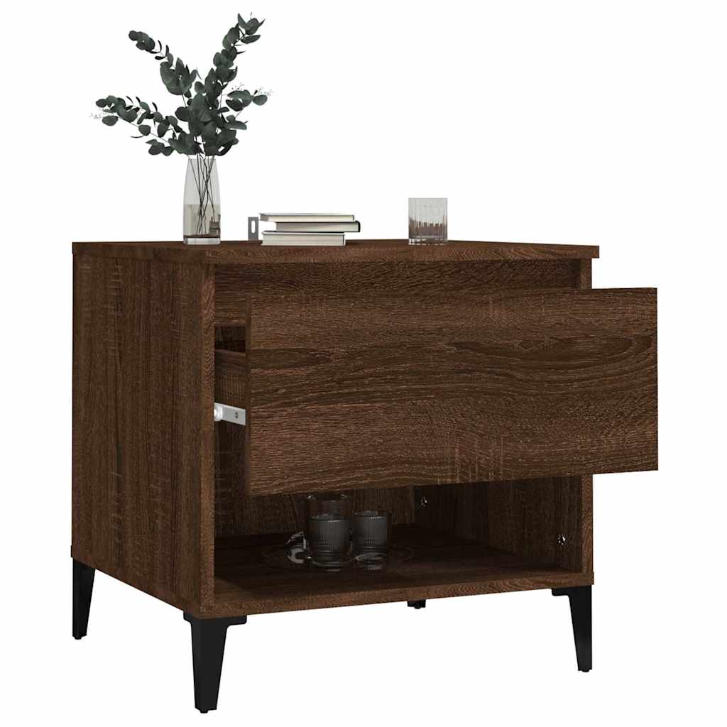 vidaXL Side Tables 2 pcs Brown Oak 50x46x50 cm Engineered Wood
