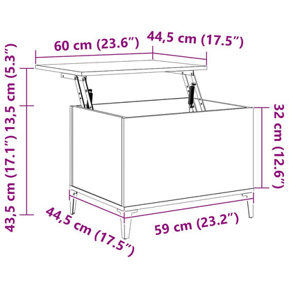 vidaXL Coffee Table Sonoma Oak 60x44,5x45 cm Engineered Wood
