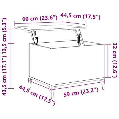 vidaXL Coffee Table Grey Sonoma 60x44,5x45 cm Engineered Wood
