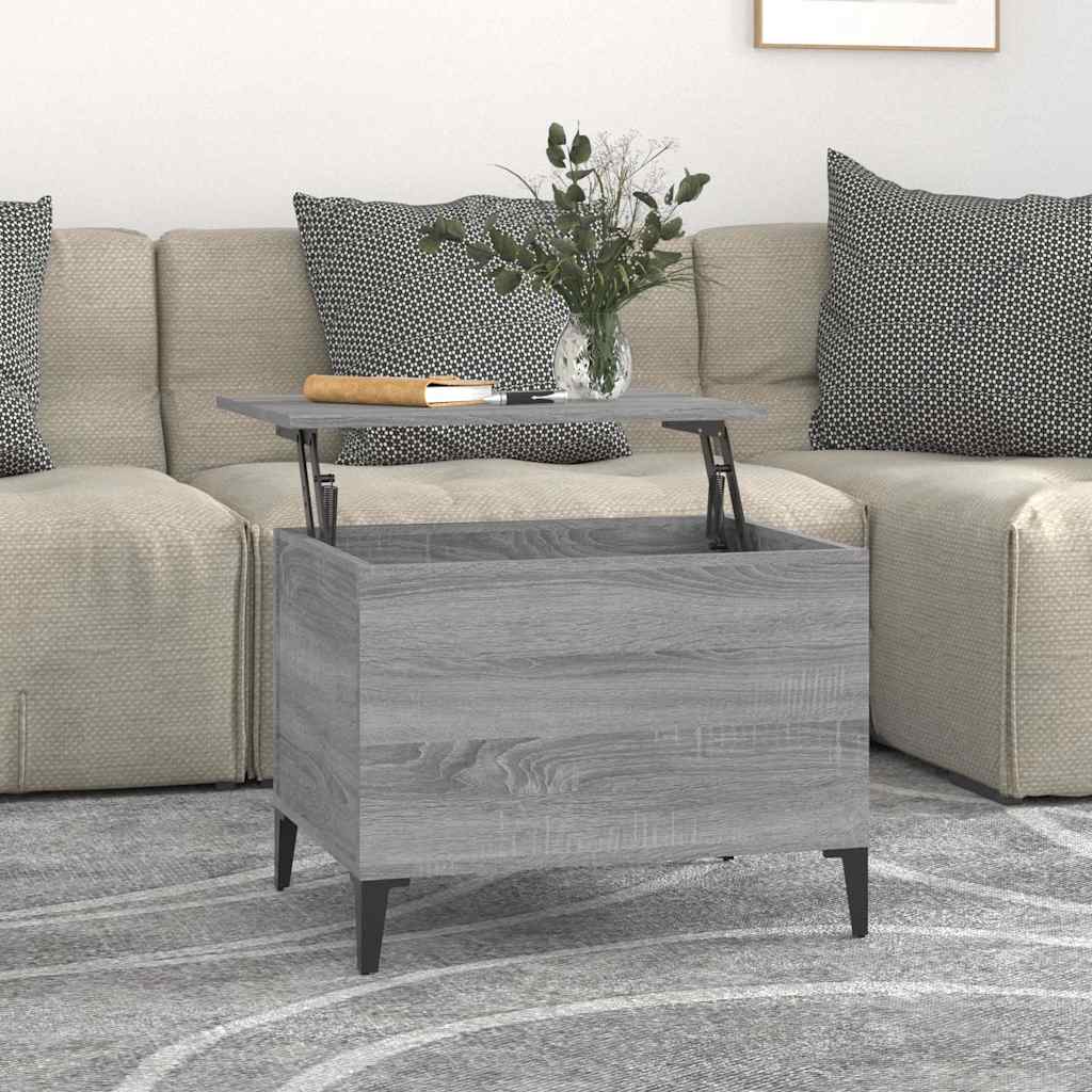 vidaXL Coffee Table Grey Sonoma 60x44,5x45 cm Engineered Wood