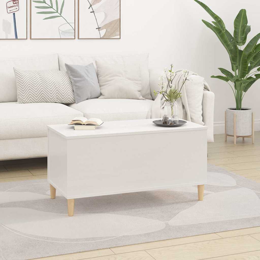 vidaXL Coffee Table High Gloss White 90x44,5x45 cm Engineered Wood