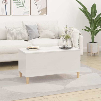 vidaXL Coffee Table High Gloss White 90x44,5x45 cm Engineered Wood
