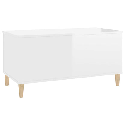 vidaXL Coffee Table High Gloss White 90x44,5x45 cm Engineered Wood