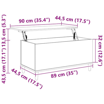 vidaXL Coffee Table Concrete Grey 90x44,5x45 cm Engineered Wood