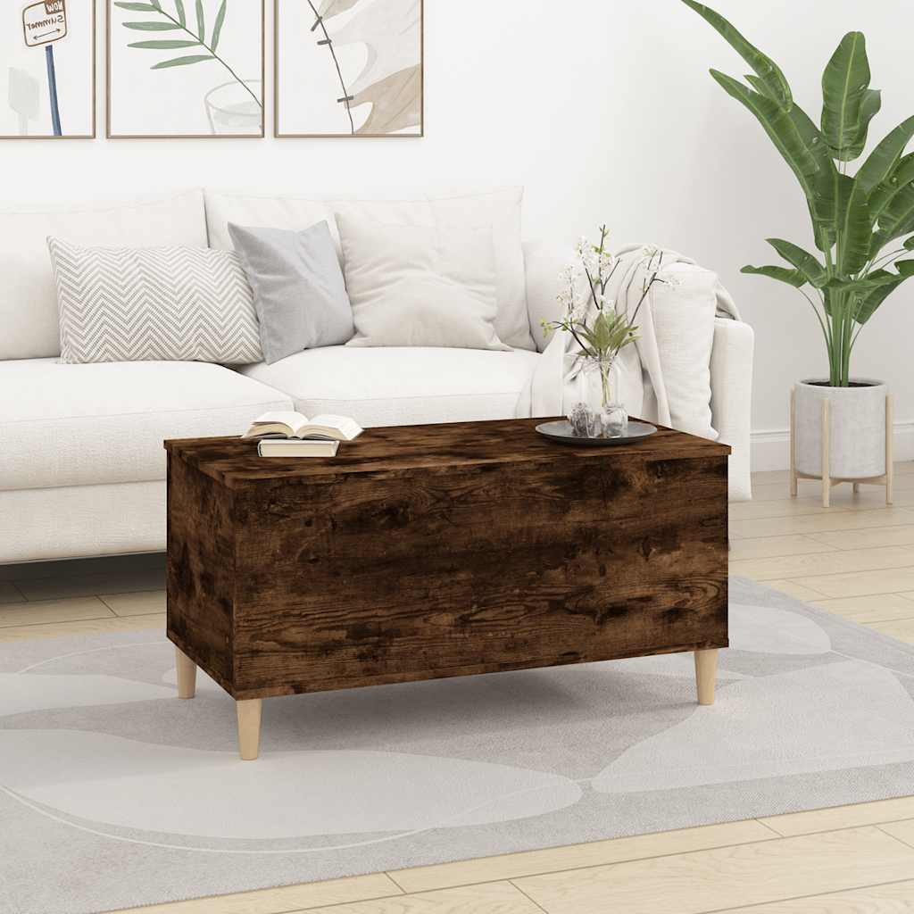 vidaXL Coffee Table Smoked Oak 90x44,5x45 cm Engineered Wood