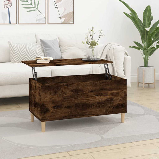 vidaXL Coffee Table Smoked Oak 90x44,5x45 cm Engineered Wood