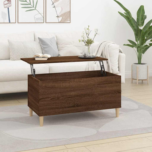 vidaXL Coffee Table Brown Oak 90x44,5x45 cm Engineered Wood