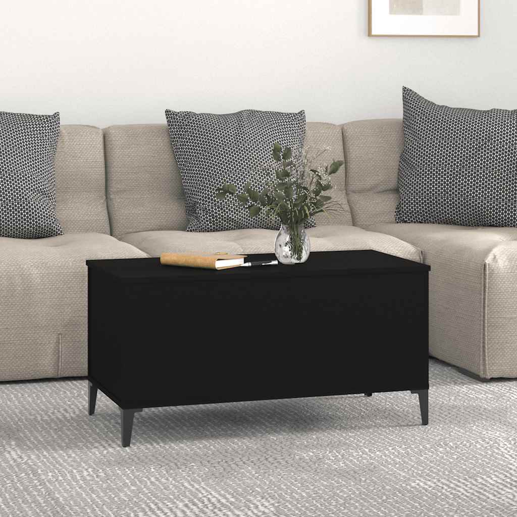 vidaXL Coffee Table Black 90x44,5x45 cm Engineered Wood