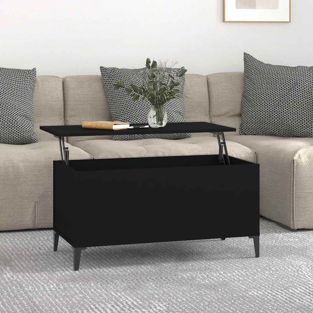 vidaXL Coffee Table Black 90x44,5x45 cm Engineered Wood