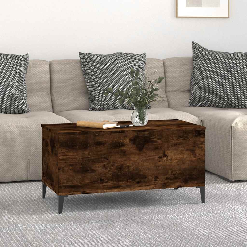 vidaXL Coffee Table Smoked Oak 90x44,5x45 cm Engineered Wood