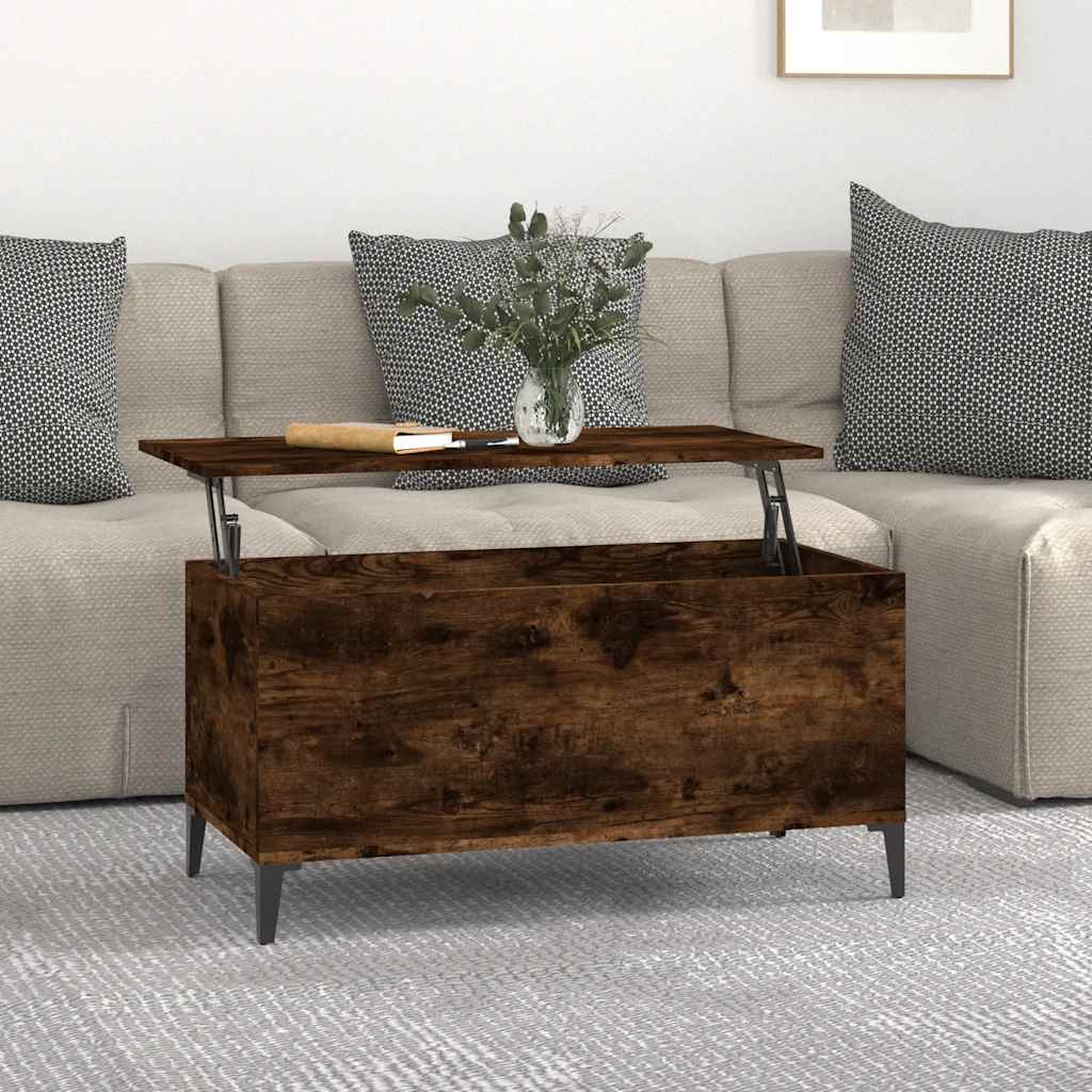vidaXL Coffee Table Smoked Oak 90x44,5x45 cm Engineered Wood