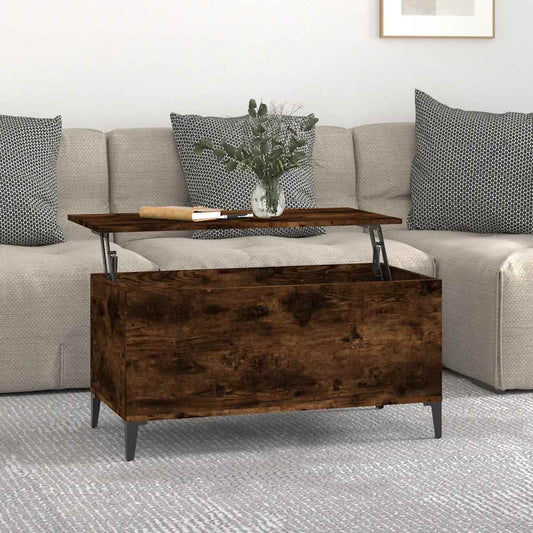 vidaXL Coffee Table Smoked Oak 90x44,5x45 cm Engineered Wood