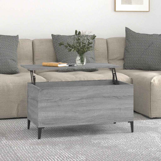 vidaXL Coffee Table Grey Sonoma 90x44,5x45 cm Engineered Wood
