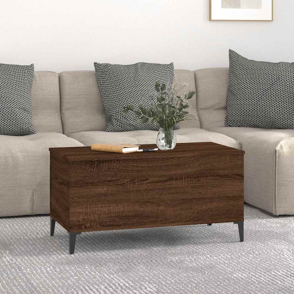 vidaXL Coffee Table Brown Oak 90x44,5x45 cm Engineered Wood