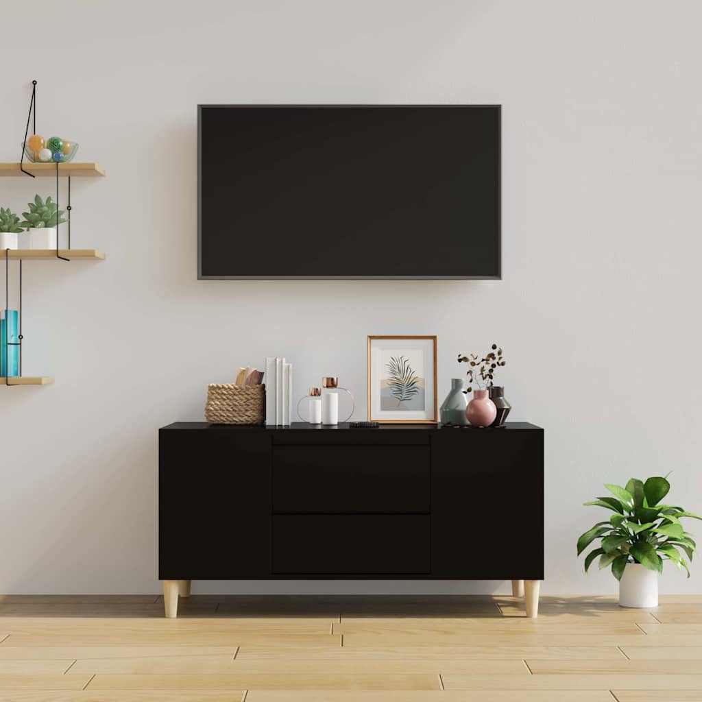 vidaXL TV Cabinet Black 102x44,5x50 cm Engineered Wood