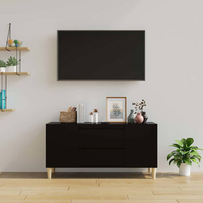 vidaXL TV Cabinet Black 102x44,5x50 cm Engineered Wood