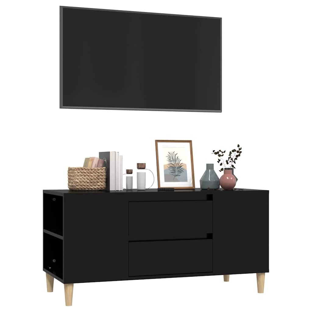 vidaXL TV Cabinet Black 102x44,5x50 cm Engineered Wood