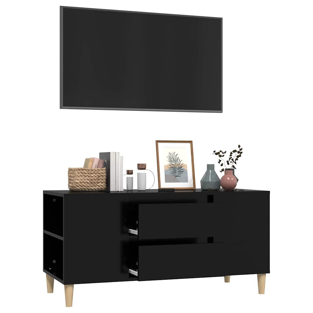 vidaXL TV Cabinet Black 102x44,5x50 cm Engineered Wood