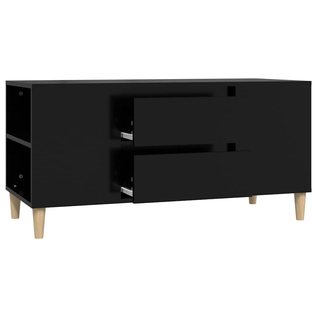 vidaXL TV Cabinet Black 102x44,5x50 cm Engineered Wood