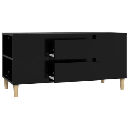 vidaXL TV Cabinet Black 102x44,5x50 cm Engineered Wood