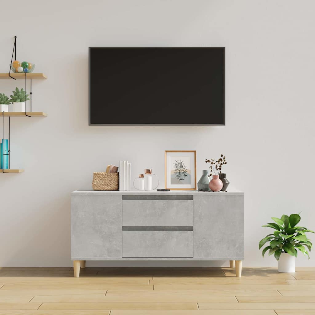 vidaXL TV Cabinet Concrete Grey 102x44,5x50 cm Engineered Wood