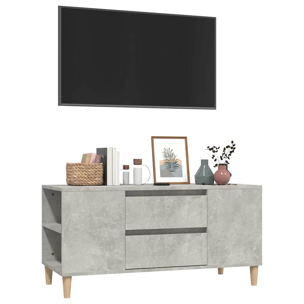 vidaXL TV Cabinet Concrete Grey 102x44,5x50 cm Engineered Wood