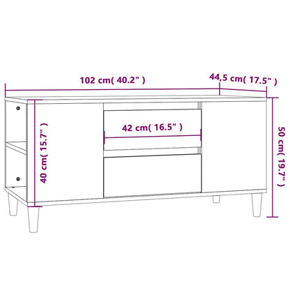 vidaXL TV Cabinet Concrete Grey 102x44.5x50 cm Engineered Wood
