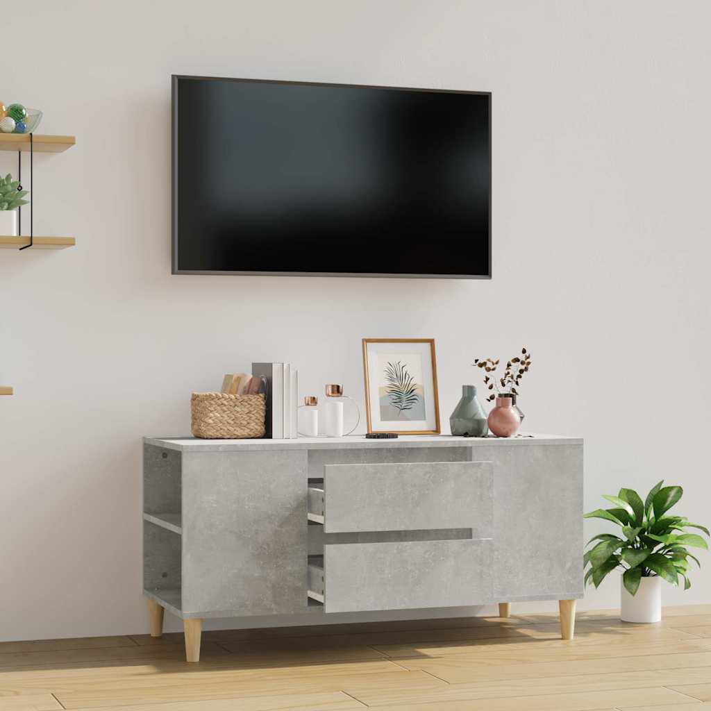 vidaXL TV Cabinet Concrete Grey 102x44,5x50 cm Engineered Wood