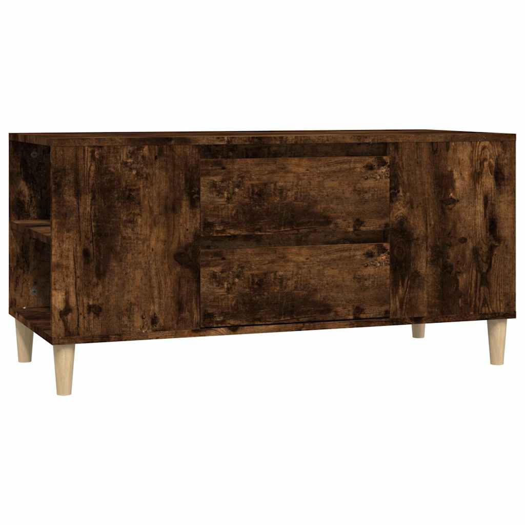 vidaXL TV Cabinet Smoked Oak 102x44,5x50 cm Engineered Wood