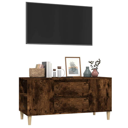 vidaXL TV Cabinet Smoked Oak 102x44,5x50 cm Engineered Wood