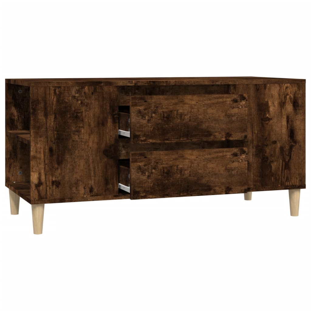 vidaXL TV Cabinet Smoked Oak 102x44.5x50 cm Engineered Wood