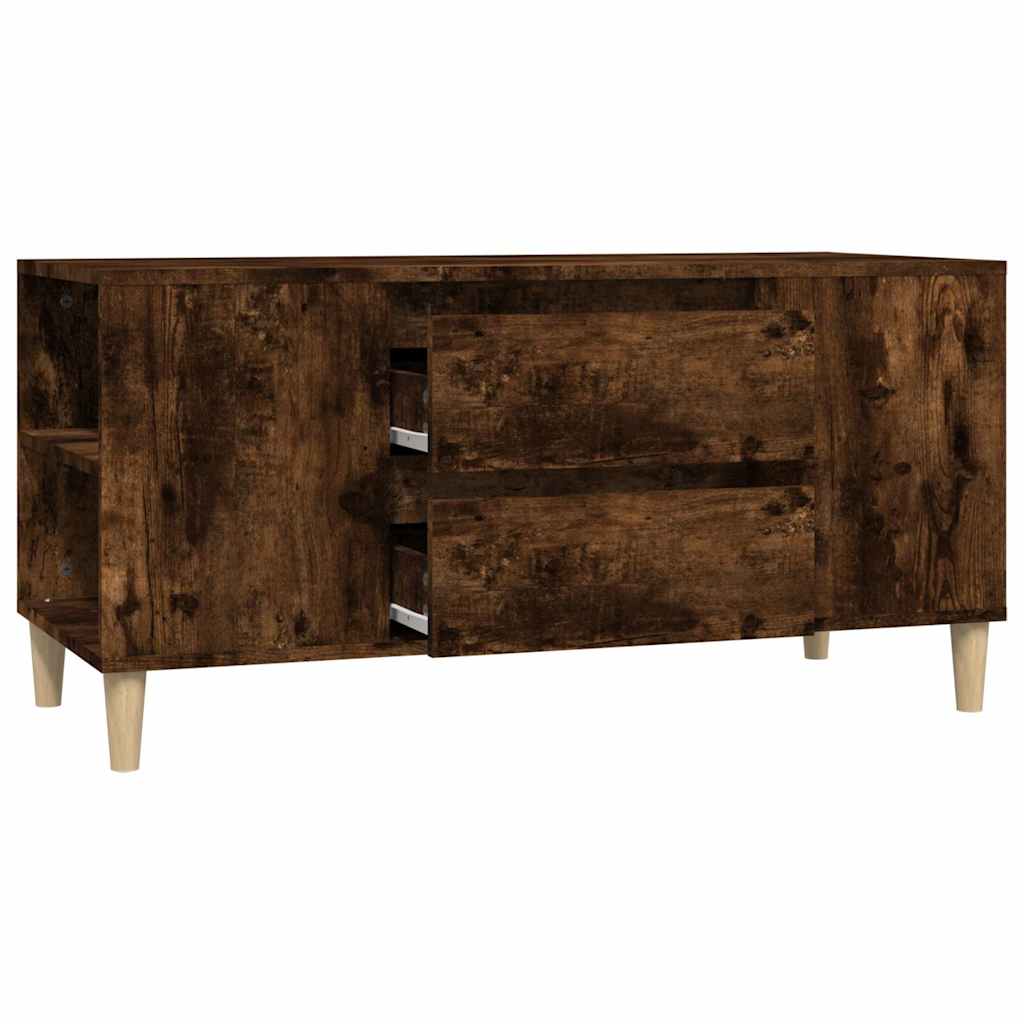 vidaXL TV Cabinet Smoked Oak 102x44,5x50 cm Engineered Wood