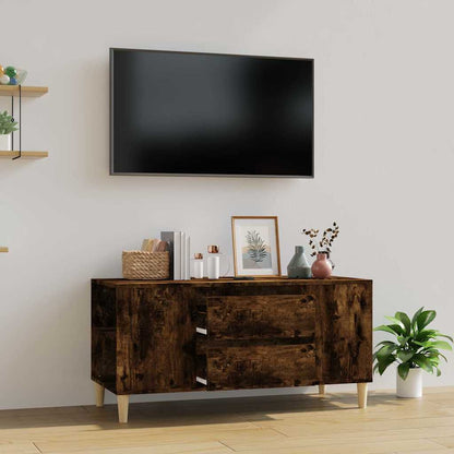 vidaXL TV Cabinet Smoked Oak 102x44,5x50 cm Engineered Wood