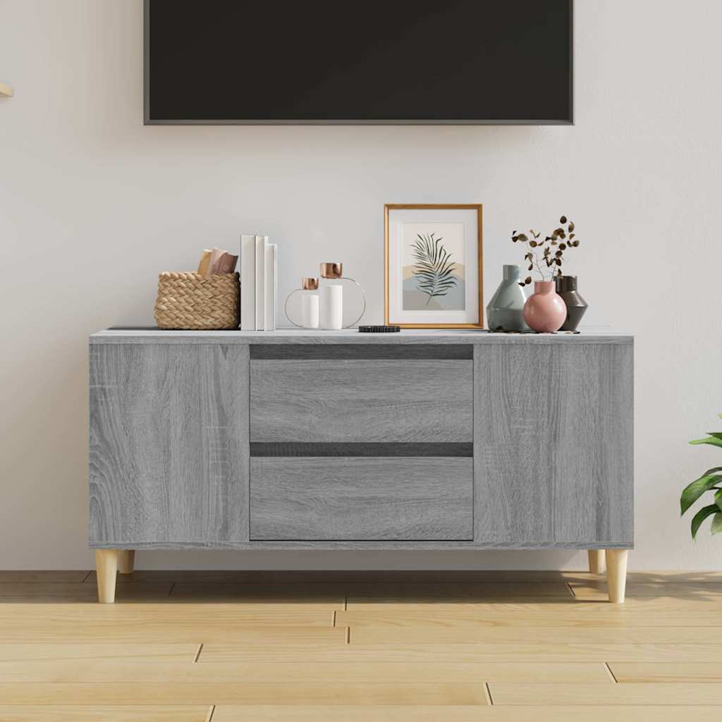 vidaXL TV Cabinet Grey Sonoma 102x44,5x50 cm Engineered Wood