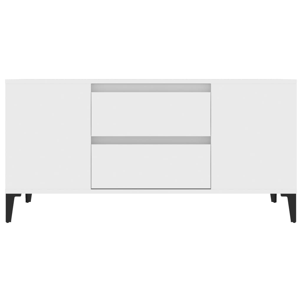 vidaXL TV Cabinet White 102x44.5x50 cm Engineered Wood