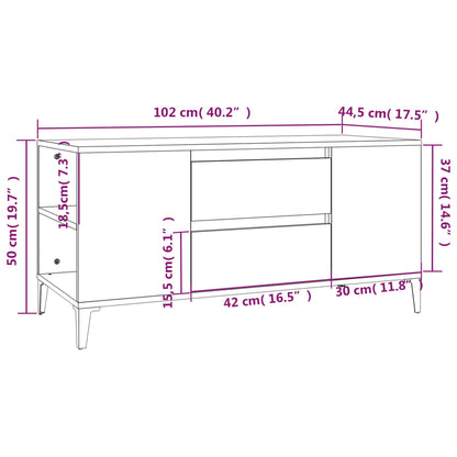 vidaXL TV Cabinet High Gloss White 102x44.5x50 cm Engineered Wood