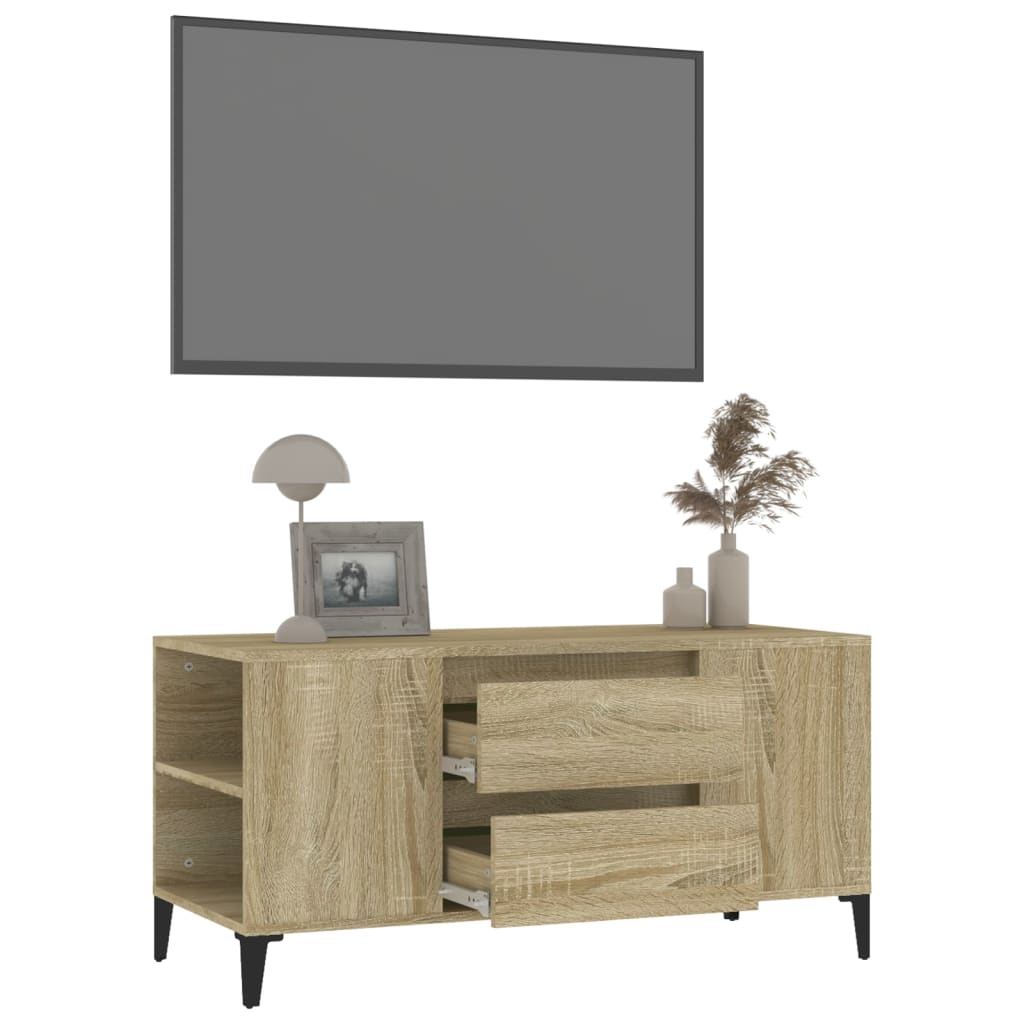 vidaXL TV Cabinet Sonoma Oak 102x44.5x50 cm Engineered Wood